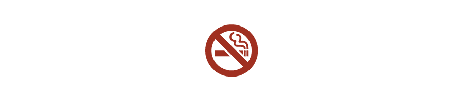 No smoking sign with a cigarette and smoke crossed out.